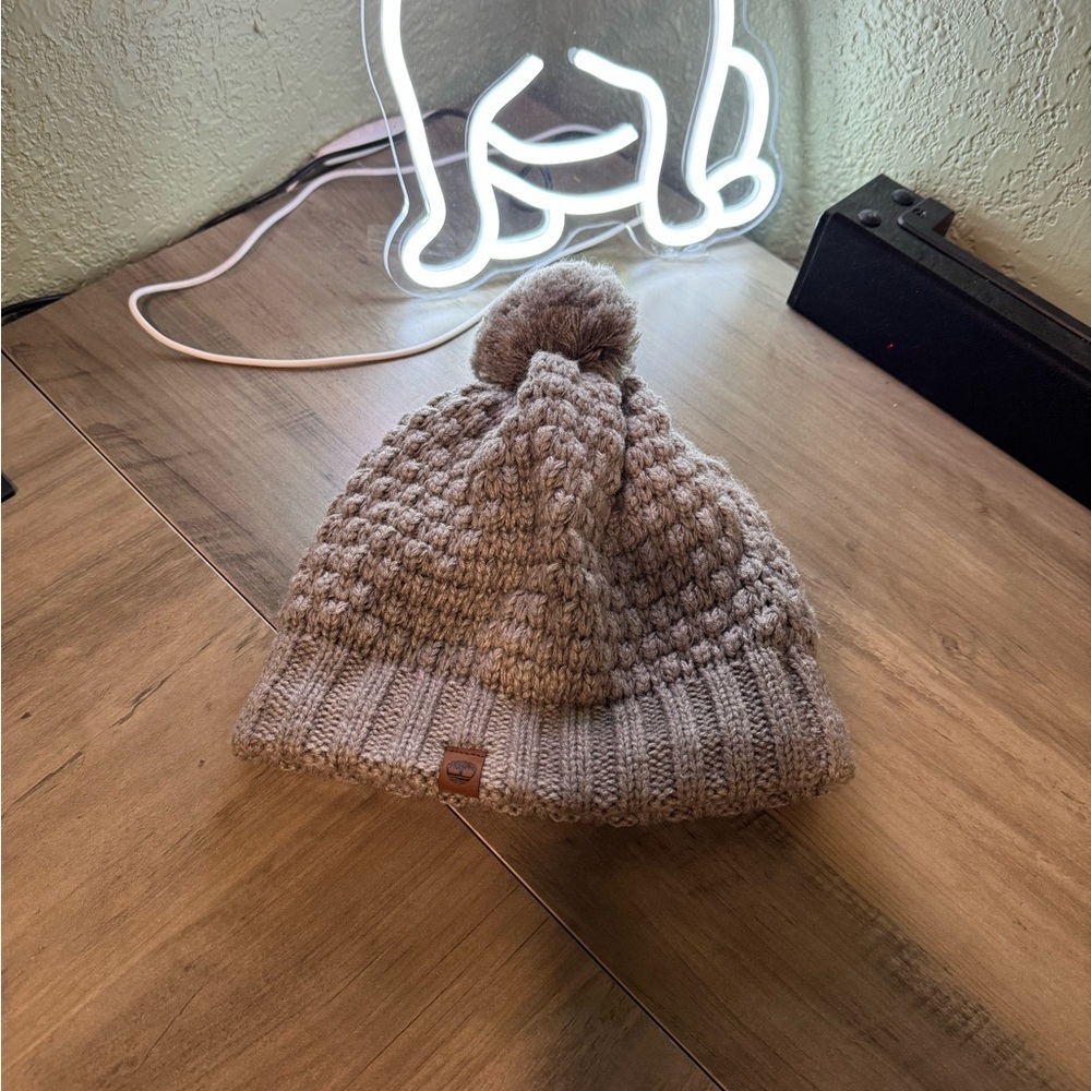 Timberland Women's Knit Beanie with Pom-Pom